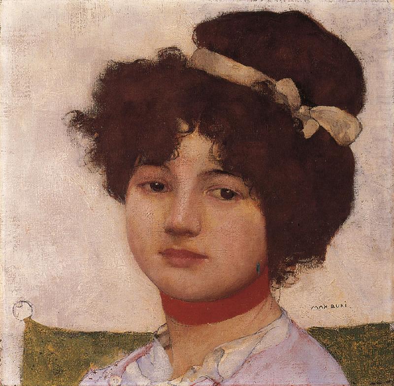 Max Buri Kopf eines jungen Madchens mit Hals-und Haarband china oil painting image